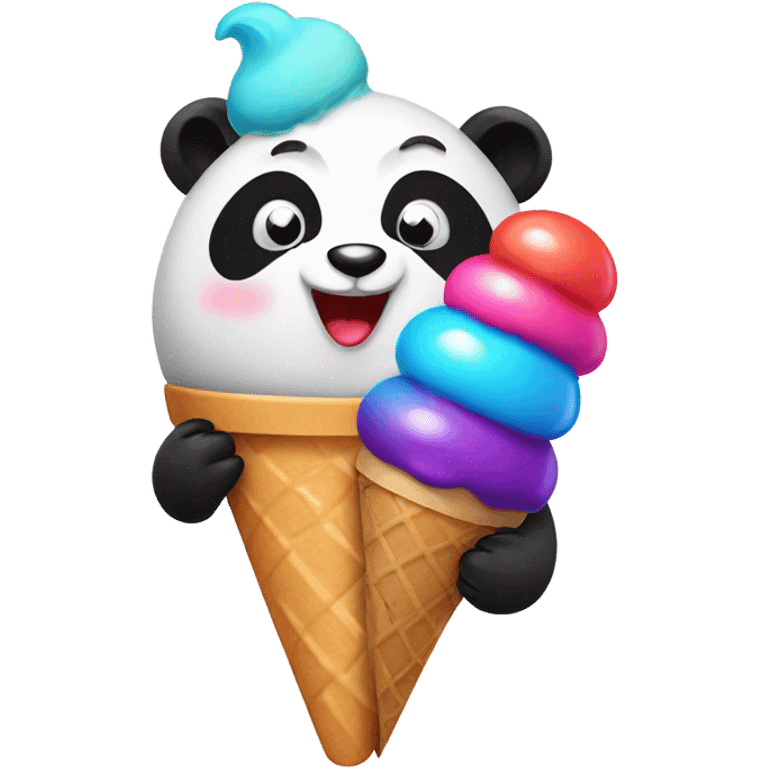 Panda eating ice cream emoji