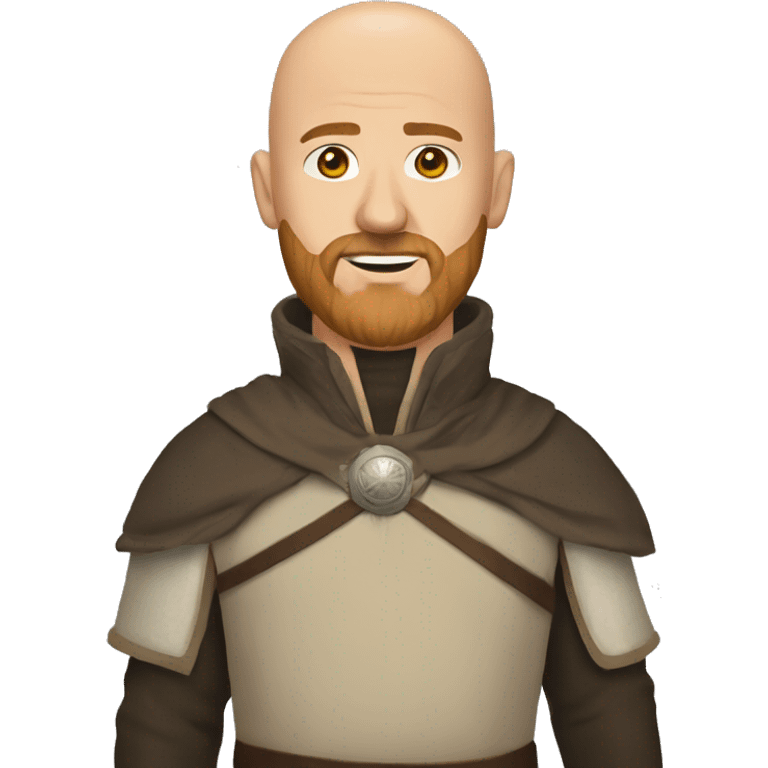 Bald man with  light brown beard in game of thrones outfit  emoji