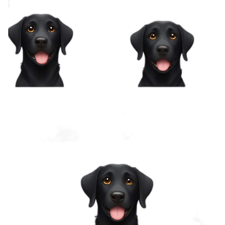 black labrador with an berger australien emoji