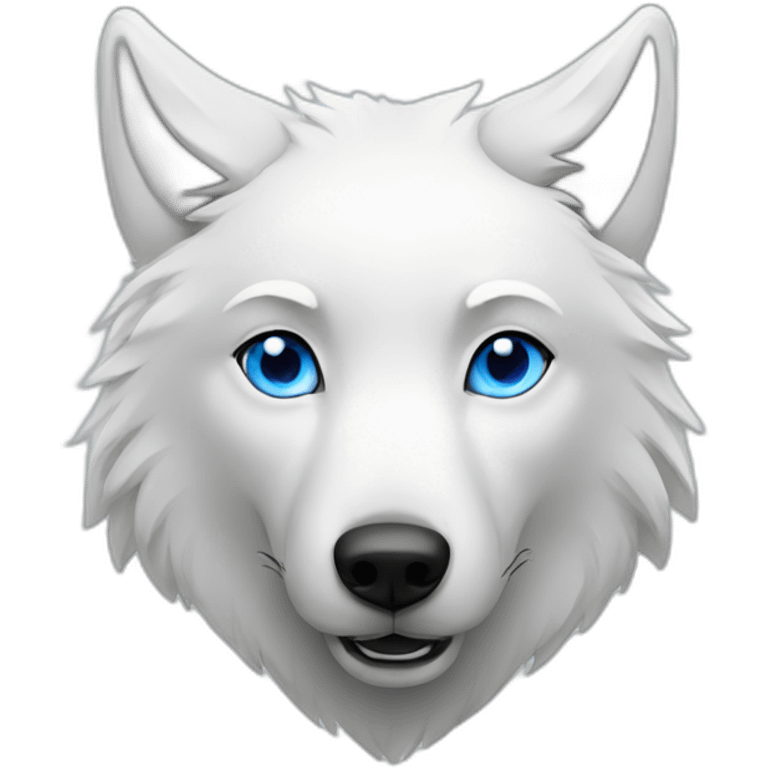 white wolf with blue eyes emoji