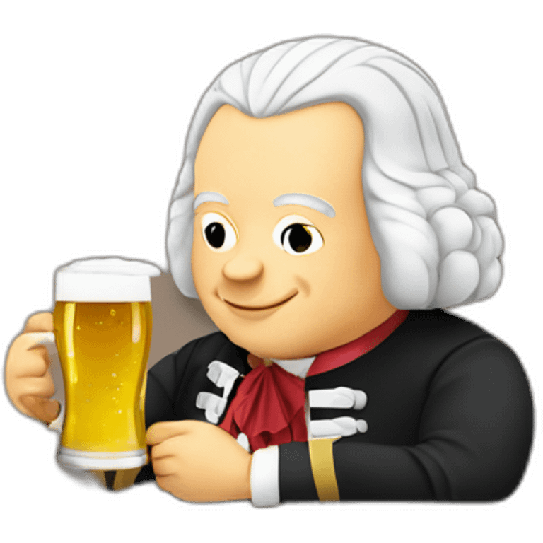 Johann Sebastian Bach drinking beer emoji