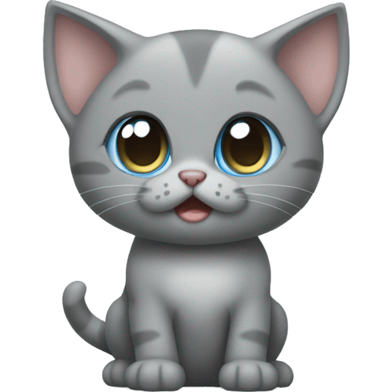 blue eyes grey kitten and poo friend  emoji