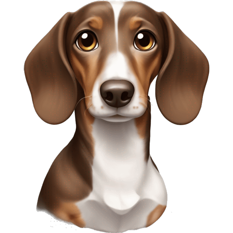 Brown and white Dapple Dachshund  emoji