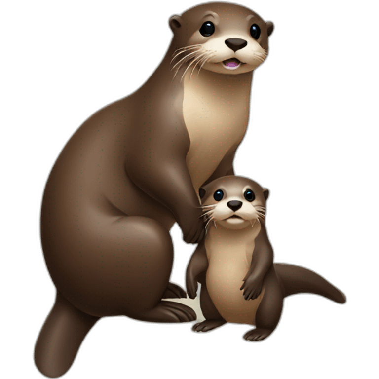 Otter with baby  emoji