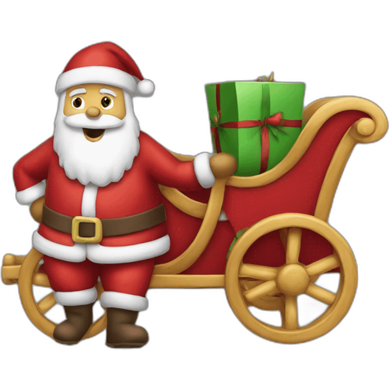 pere noel sur un traineau emoji