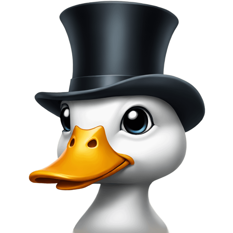 Duck with top hat emoji