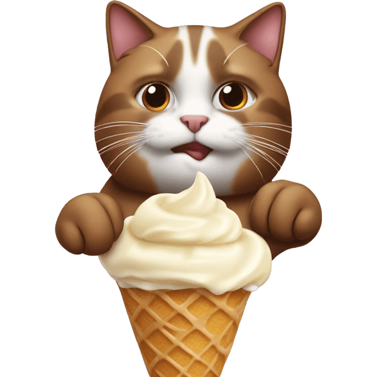 cat with vanilla ice cream  emoji