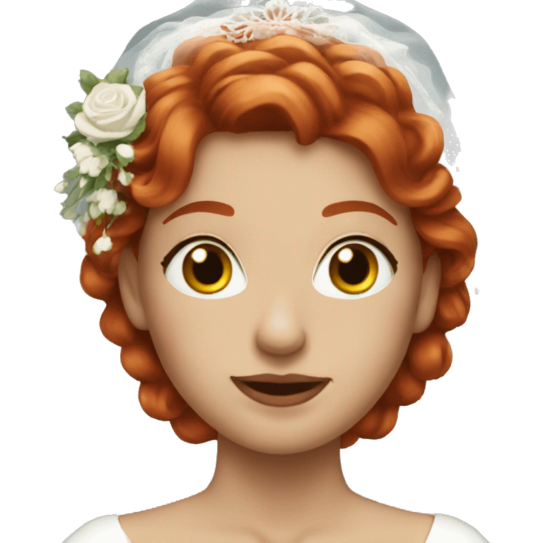 Red head bride emoji