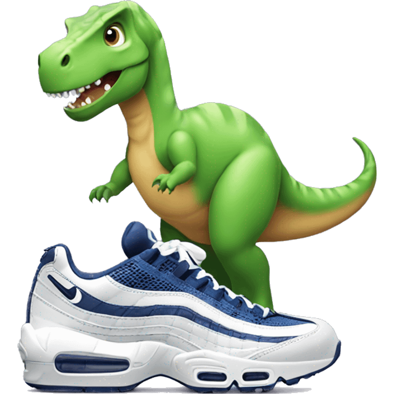 Dinosaur wearing air max 95 emoji