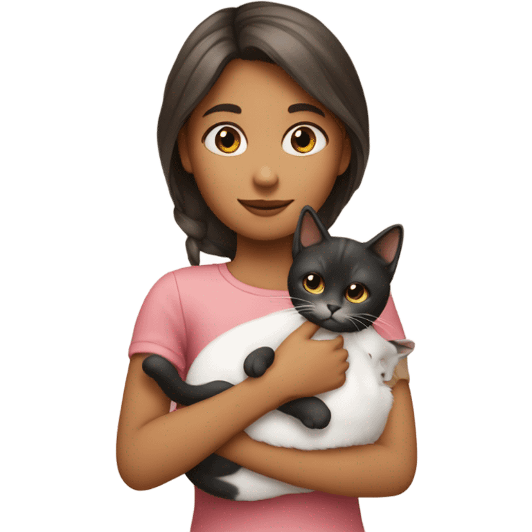 girl holding cat emoji