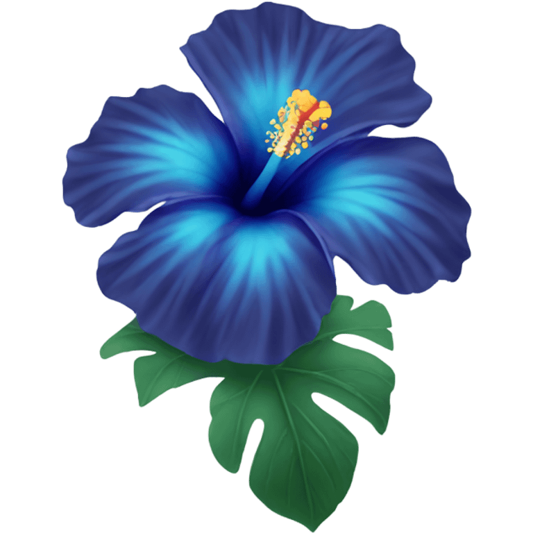 Blue hibiscus flower emoji