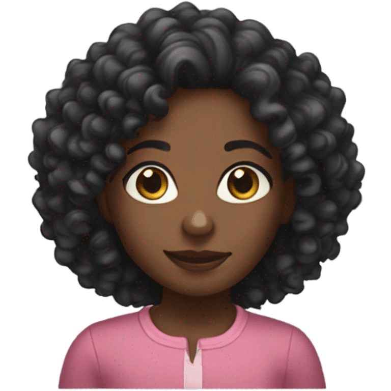 Black curly haired girl emoji