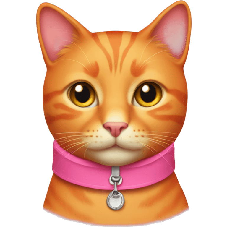 All orange cat with pink collar emoji