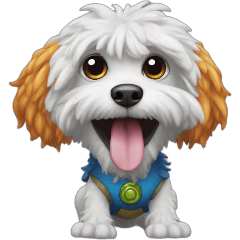 White cavapoo as Murloc from World of Warcraft  emoji