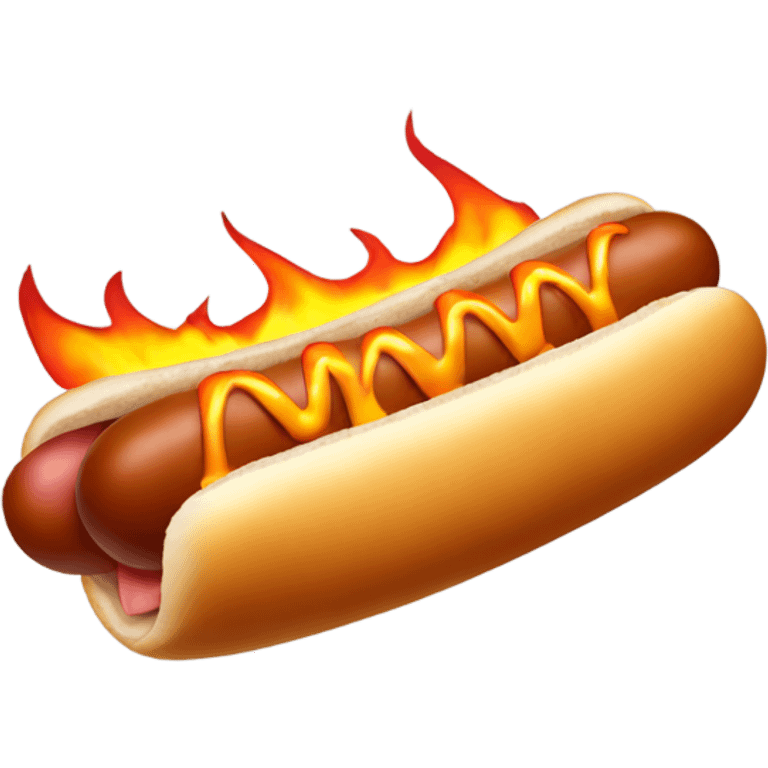 Hot dog with flame pants laughing emoji