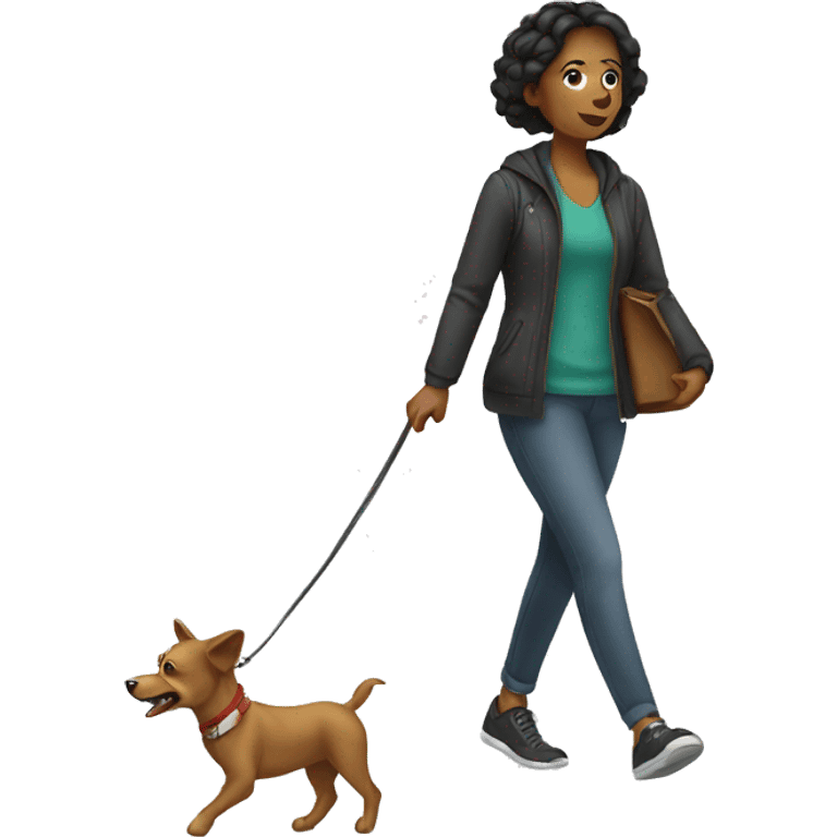 woman walking with her dog emoji