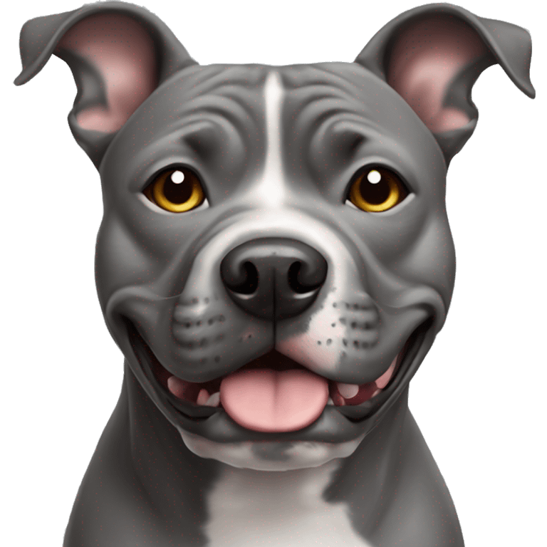 Grey face English staffy emoji