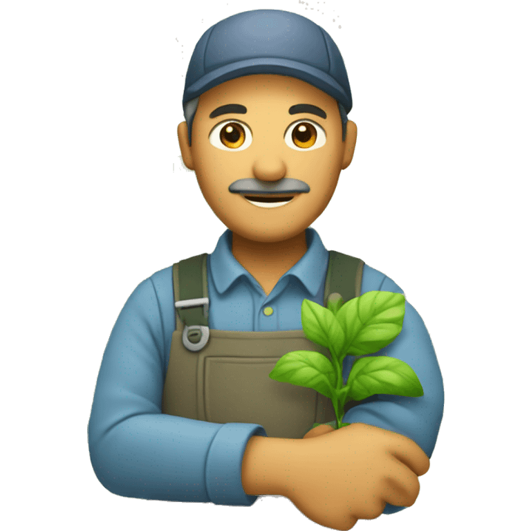 Farmer with green plant emoji