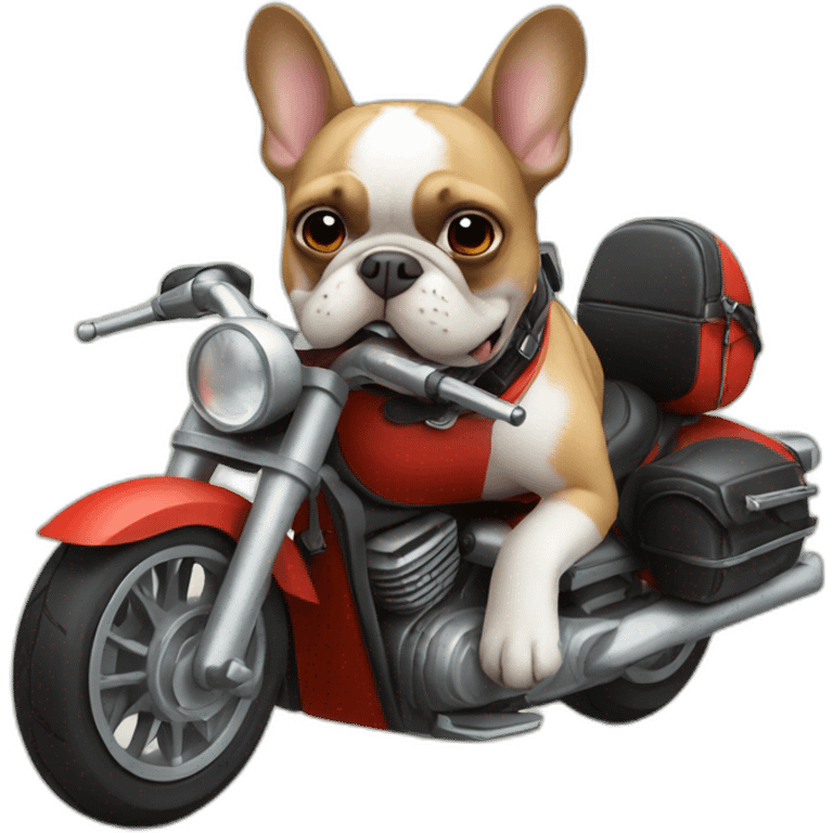 French bulldog riding motorcycle  emoji