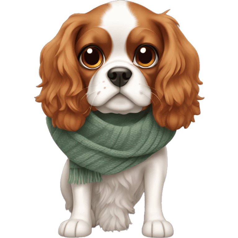 Cavalier dog with scarf emoji