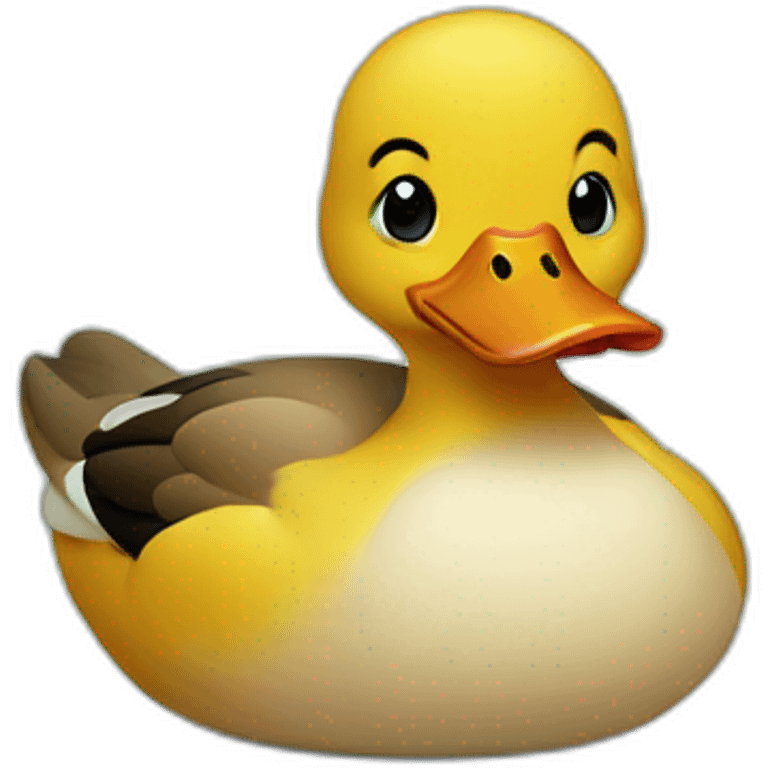 Duck on a duck emoji