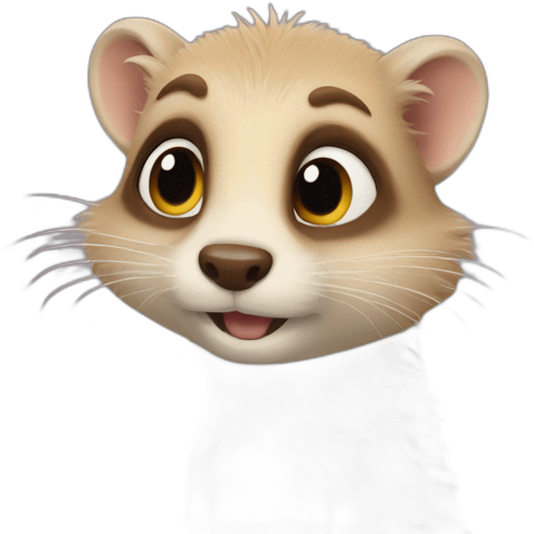 Anthropomorphic Furry weasel saying hello emoji