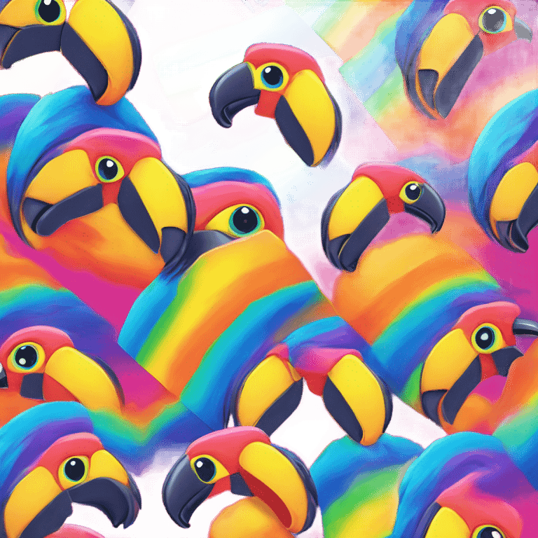 Lisa Frank rainbow toucan  emoji