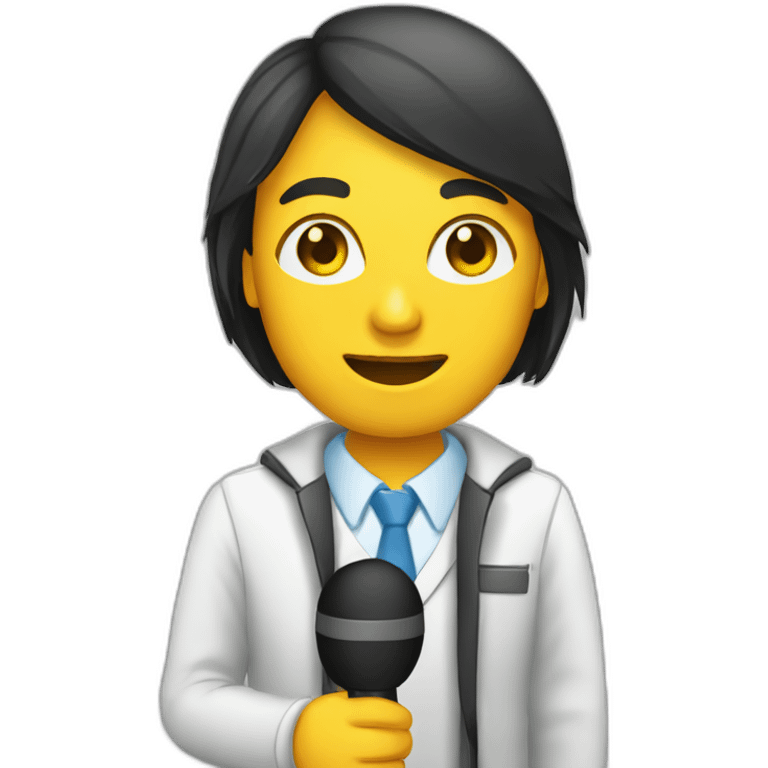 reportera con microfono  emoji