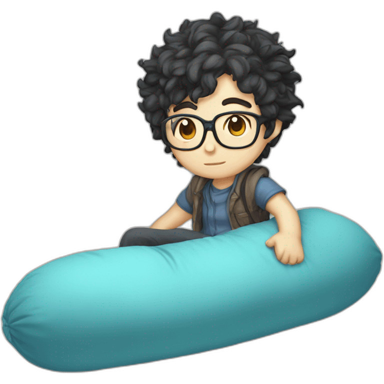 nerd with anime body pillow emoji