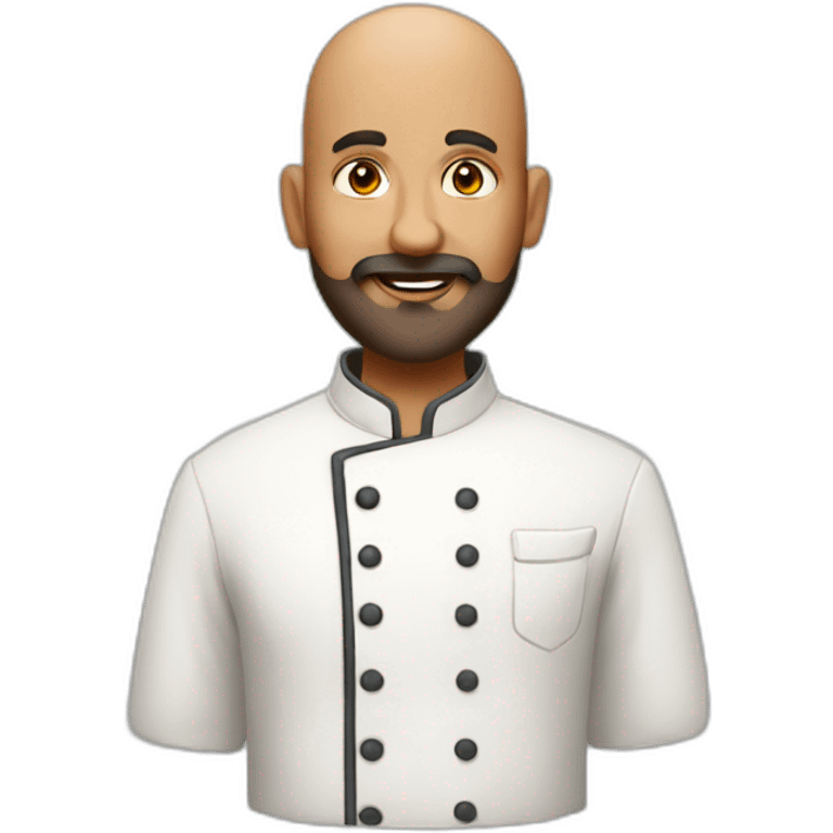 Bald bearded Indian chef emoji