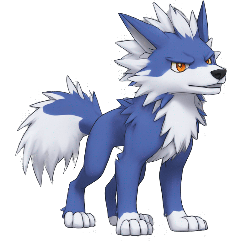  Cool Edgy Digimon-Fakemon-Garurumon-Loogamon-Dorulumon-Wolf full body emoji