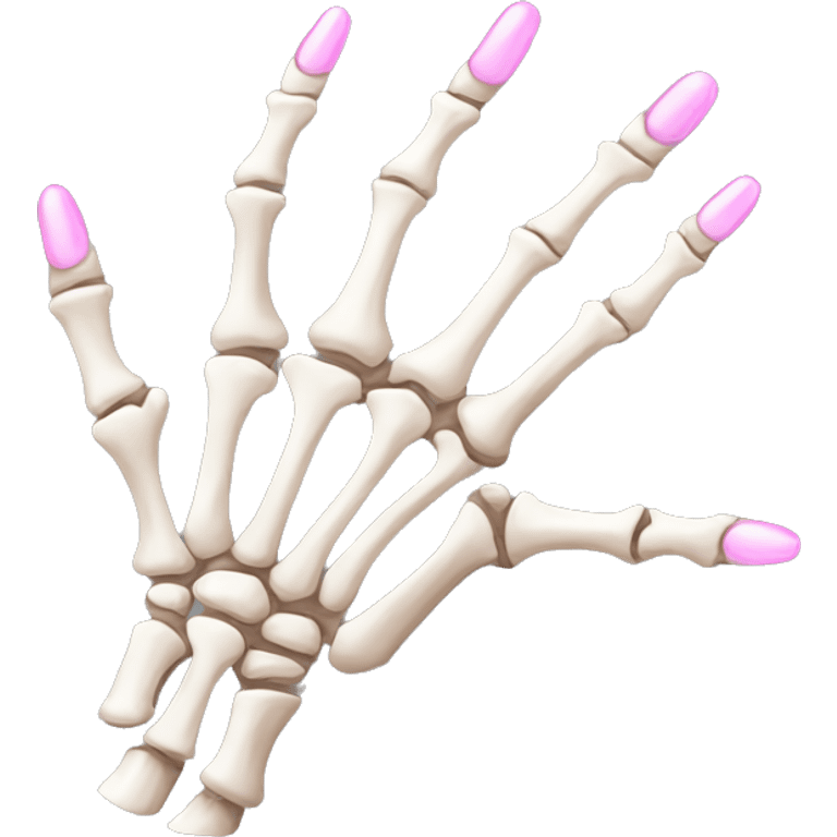 skeleton hand with long pink nails emoji