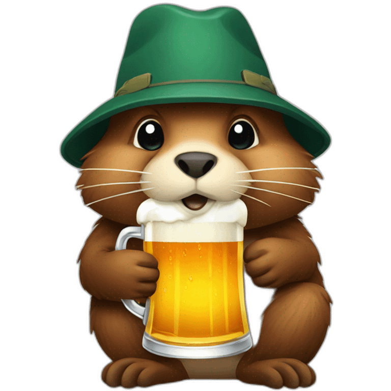 beaver  drinking beer emoji