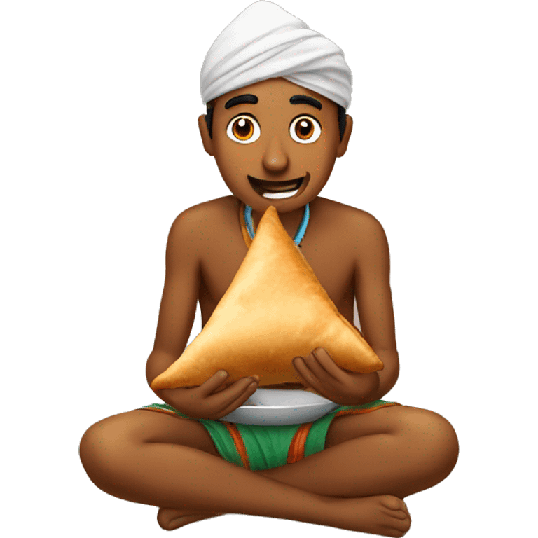 Indian eating a samosa emoji