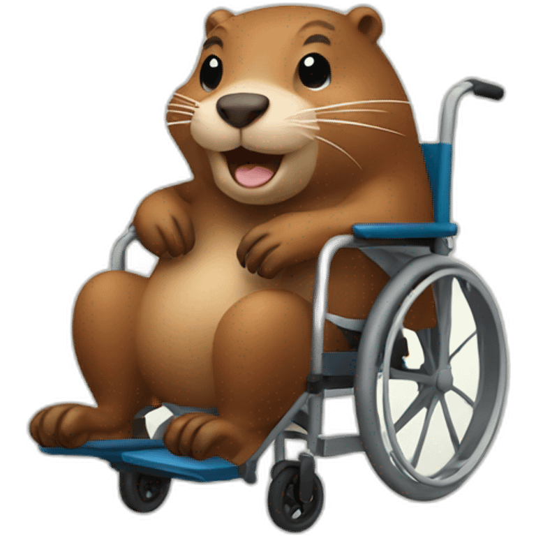 Beaver on a wheelchair emoji