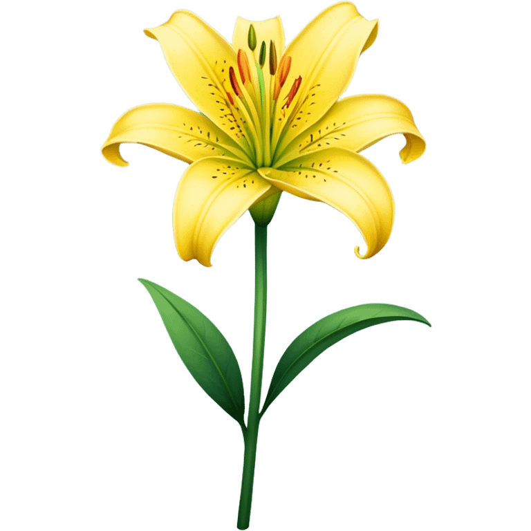 single Yellow Lily, straight stem emoji