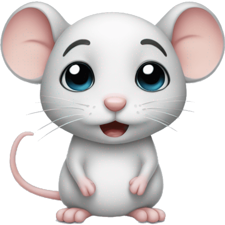 Mouse with tears emoji