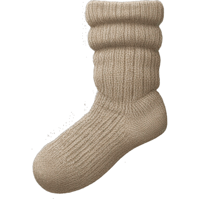 A pair of knit socks in neutral tones folded neatly or being worn while lounging.  emoji