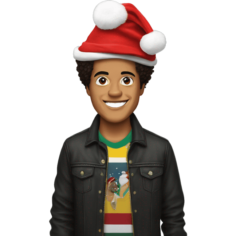 bruno mars with santa hat emoji