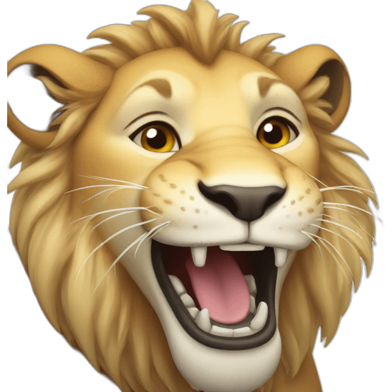 laughing lion emoji