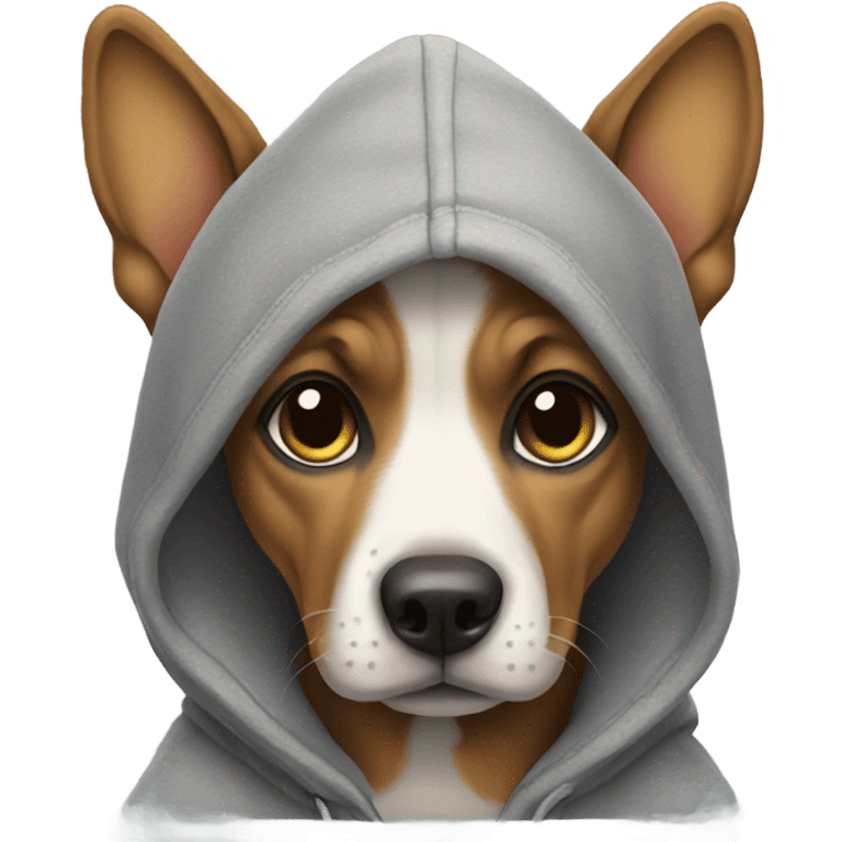 Dog wearing hoodie emoji