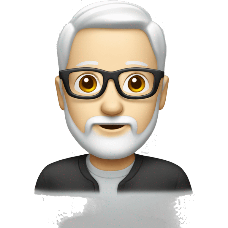 man with glacess, technology oriented,  white face, lite beard,  emoji