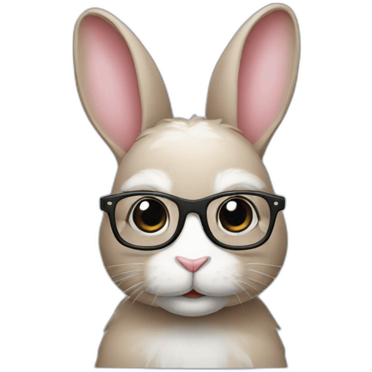 Bunny with glasses emoji