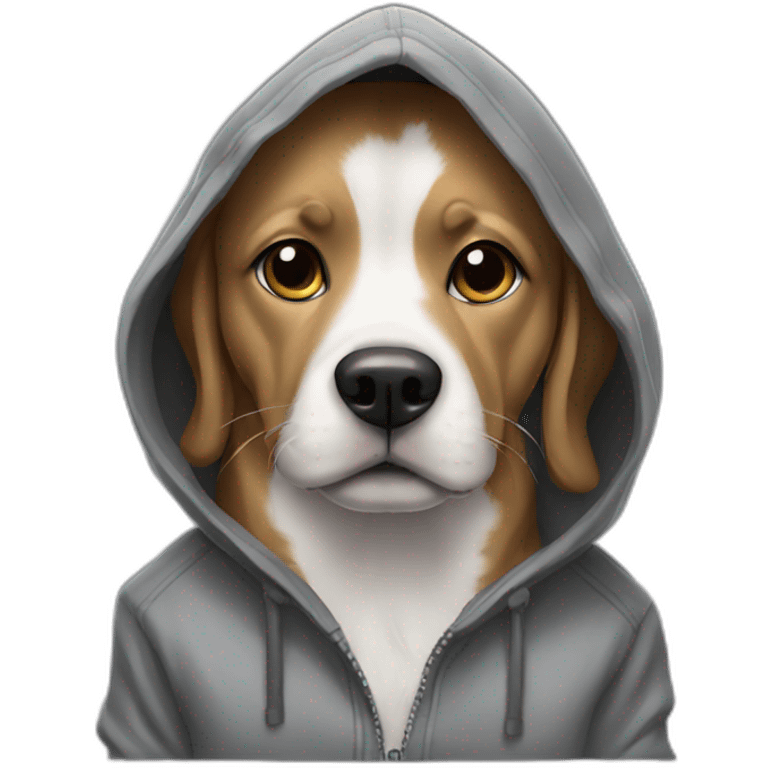 Dog wearing hoodie emoji