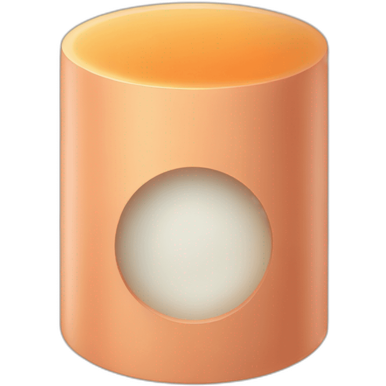 Peach colored cylinder with two circles emoji