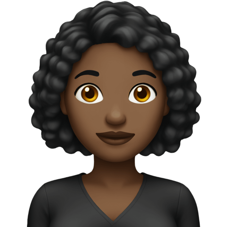 black woman emoji with black hair emoji