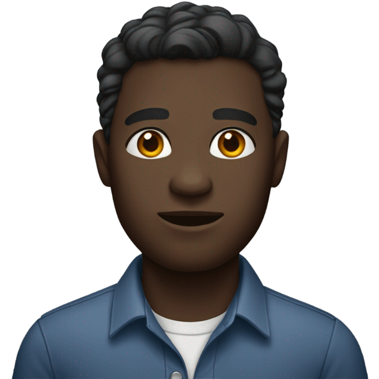 dark-skinned male in collared shirt emoji