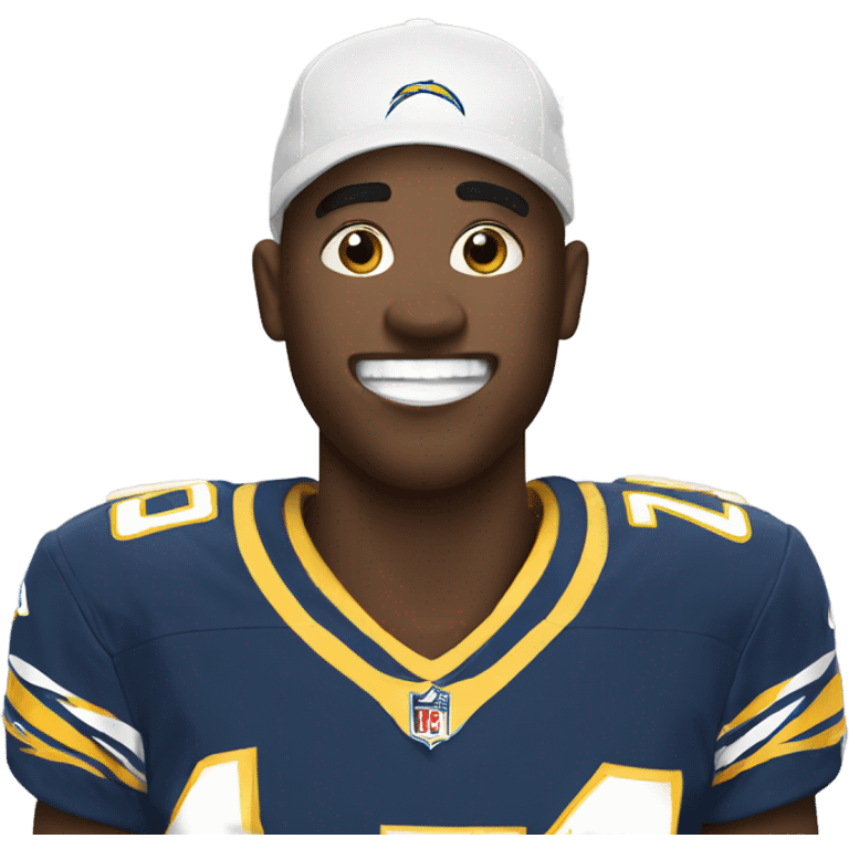 Money sign wearing a chargers jersey emoji