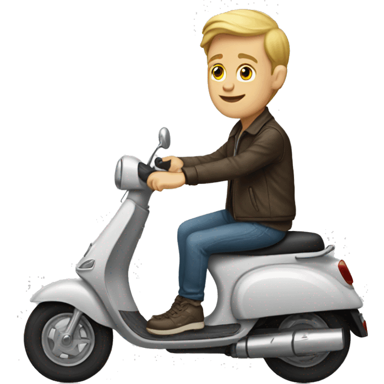 White Boy on a scooter emoji