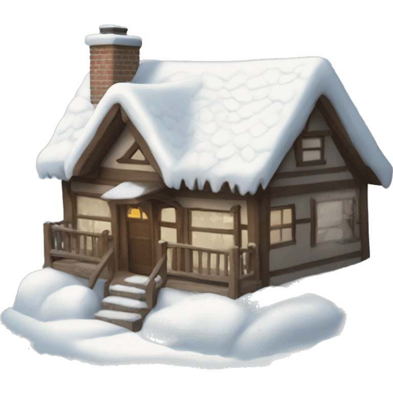 snow-covered cottage emoji